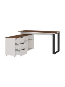 Bureau avec étagère intégrée Ancona, Beige clair, bois effet noyer, larg. 145 x prof. 60 cm