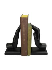 Design boekensteunen Hands, 2 stuks, Polyresin, Zwart, B 24 cm x H 21 cm