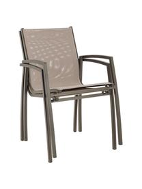 Tuinstoel Hilla Cloud in koffiebruin, Zitvlak: kunststof, Frame: gepoedercoat aluminium, Koffiebruin, beige, B 57 x D 61 cm