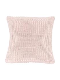 Housse de coussin en tricot rose à motif perle Wilma, Rose, chiné