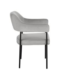 Chaise velours rembourré Zoe, Velours gris, larg. 56 x prof. 62 cm