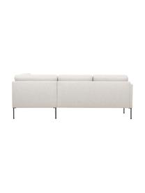 Sofa narożna Fluente, Tapicerka: 80% poliester, 20% ramia , Stelaż: lite drewno sosnowe z cer, Nogi: metal malowany proszkowo, Jasnobeżowa tkanina, S 221 x G 200 cm, lewostronna