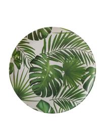 Bamboehouten ontbijtbordenset Tropical, 4-delig, 55% bamboevezels, 25% maïszetmeel, 15% melamine, Groentinten, wit, Ø 20 cm