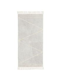 Tapis avec franges tufté main motif zigzag Asisa, Tons gris et jaunes, larg. 80 x long. 150 cm (taille XS)