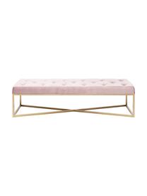 Banquette capitonnée velours rose Crossover, Rose, couleur laiton