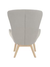 Ohrensessel Wing mit Holz-Beinen, Bezug: Polyester Der hochwertige, Beine: Massivholz mit Eschenfurn, Webstoff Grau, B 77 x T 89 cm