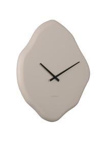 Orologio grigio da parete in forma organica Organic Diamond, Poliresina, Beige, Larg. 35 x Alt. 38 cm