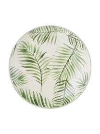 Piattino da dessert con motivo tropicale Jade 4 pz, Gres, Beige, verde, Ø 20 cm