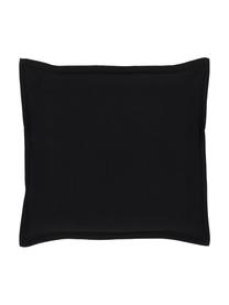 Housse de coussin noire Mads, 100 % coton, Noir, larg. 50 x long. 50 cm