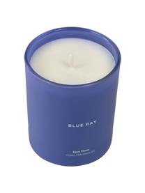 Candela profumata Blue Bay (lilla, vaniglia), Contenitore: vetro, Blu scuro, bianco, Ø 9 x Alt. 10 cm