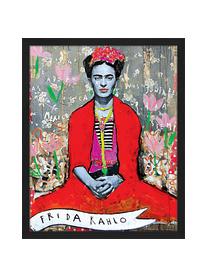 Stampa digitale incorniciata Frida Kahlo, Immagine: stampa digitale su carta,, Cornice: legno verniciato, Multicolore, Larg. 43 x Alt. 53 cm