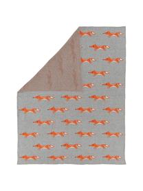 Baby-Kuscheldecke Luciana aus Bio-Baumwolle, 100% Biobaumwolle, Grau, Orange, B 80 x L 100 cm