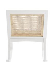 Fauteuil à bascule en bois avec cannage Odense, Blanc, beige