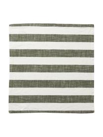 Stoff-Servietten Strip aus Baumwolle, 2 Stück, 100 % Baumwolle, Olivgrün, Weiss, gestreift, B 45 x L 45 cm