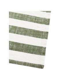 Stoff-Servietten Strip aus Baumwolle, 2 Stück, 100 % Baumwolle, Olivgrün, Weiß, gestreift, B 45 x L 45 cm