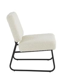 Chaise en peluche pour enfant Bolzano Mini, Tissu peluche blanc, larg. 52 x prof. 46 cm