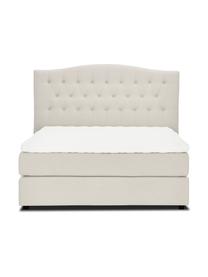 Lit capitonné beige à sommier tapissier premium Royal, Beige