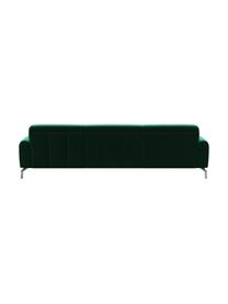 Sofa z aksamitu Puzo (3-osobowa), Tapicerka: 100% aksamit poliestrowy,, Nogi: metal lakierowany, Ciemny zielony, S 240 x G 84 cm