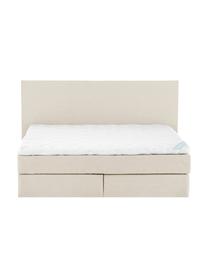 Letto boxspring premium Eliza, Materasso: a molle insacchettate a 7, Piedini: legno di faggio massiccio, Beige, 200 x 200