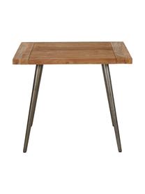 Petite table avec plateau en bois Kapal, 90 x 90 cm, Bois de teck, noir, larg. 90 x prof. 90 cm