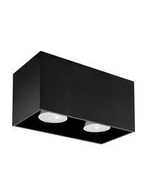Kleine plafondspot Geo in zwart, Lamp: aluminium, Zwart, B 20 cm x H 10 cm