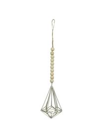 Adorno navideño Ornament, Madera, metal, Beige, plateado, An 9 x Al 9 cm