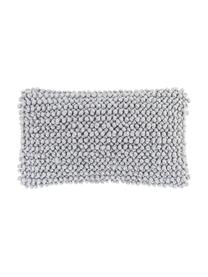 Funda de cojín en tejido de bolitas Iona, Parte delantera: 76% poliéster, 24% algodó, Parte trasera: 100% algodón, Gris, An 30 x L 50 cm