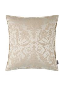 Schimmernde Kissenhülle Astoria mit Ornament-Stickerei, 75% Polyester, 25% Baumwolle, Beige, B 50 x L 50 cm