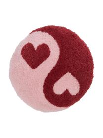 Flauschiges rundes Kissen Ariel, Bezug: 100 % Baumwolle, Rot, Rosa, Ø 35 cm