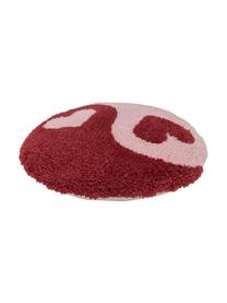 Cojín redondo texturizado Ariel, Funda: 100% algodón, Rojo, rosa, Ø 35 cm