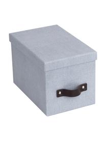 Caja Kristina II, 2 uds., Caja: canvas, cartón rígido (10, Asa: cuero, Gris claro, B 14 x H 15 cm