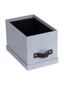 Caja Kristina II, 2 uds., Caja: canvas, cartón rígido (10, Asa: cuero, Gris claro, B 14 x H 15 cm