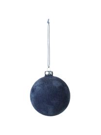 Bolas de Navidad de terciopelo Alcan, 3 uds., Azul oscuro, Ø 10 cm