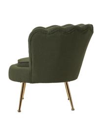 Sillón cóctel de tejido bouclé Oyster, Tapizado: tejido bouclé (poliéster), Estructura: madera de eucalipto contr, Patas: metal galvanizado, Bouclé verde, An 81 x Al 75 cm