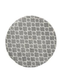 Runder Hochflor-Teppich Mona in Grau/Creme, Flor: 100% Polypropylen, Grau, Cremeweiß, Ø 150 cm (Größe M)