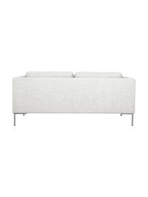 Sofa Emma (2-Sitzer), Bezug: Polyester 100.000 Scheuer, Gestell: Massives Kiefernholz, Füße: Metall, galvanisiert, Webstoff Cremeweiß, Füße Silber, B 194 x T 100 cm