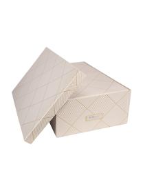 Set de cajas Inge, 3 pzas., Caja: cartón laminado, Dorado, blanco, Set de diferentes tamaños