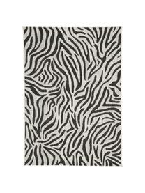Tappeto da interno-esterno con stampa zebra Exotic, 86% polipropilene, 14% poliestere, Bianco crema, nero, Larg. 120 x Lung. 170 cm (taglia S)