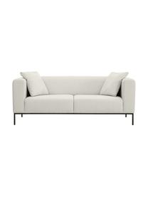 Sofa Carrie (3-Sitzer) mit Metall-Füssen, Bezug: Polyester 50.000 Scheuert, Gestell: Spanholz, Hartfaserplatte, Webstoff Hellgrau, B 202 x T 86 cm