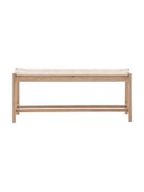 Dřevěná lavice s ručním výpletem Eton, Bukové dřevo, světle béžová, Š 110 cm, V 45 cm