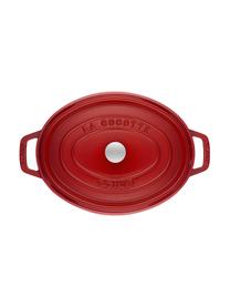 Ovale braadpan La Cocotte uit gietijzer, Geëmailleerd gietijzer, Rood, zilverkleurig, B 38 cm x H 17 cm, 5,5 L