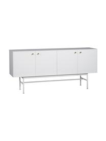 Design-Sideboard Glendale in Weiß, Korpus: Mitteldichte Holzfaserpla, Eichenholz, Weiß, 160 x 75 cm