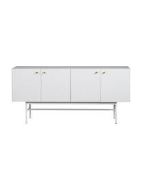 Design-Sideboard Glendale in Weiss, Korpus: Mitteldichte Holzfaserpla, Eichenholz, Weiss, 160 x 75 cm