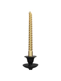 Velas candelabro Twisted, 4 uds., Cera, Dorado, L 26 cm
