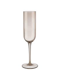 Copas flauta de champán Fuum, 4 uds., Vidrio, Beige transparente, Ø 7 x Al 24 cm, 210 ml