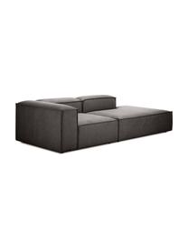 Modulaire chaise longue Lennon, Bekleding: 100% polyester De slijtva, Frame: massief grenenhout, FSC-g, Poten: kunststof, Geweven stof antraciet, B 269 x D 119 cm, rugleuning links