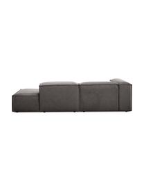 Modulaire chaise longue Lennon, Bekleding: 100% polyester De slijtva, Frame: massief grenenhout, FSC-g, Poten: kunststof, Geweven stof antraciet, B 269 x D 119 cm, rugleuning links