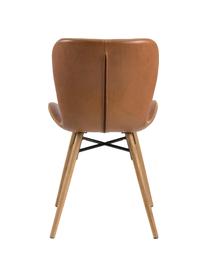 Čalouněné židle z imitace kůže Batilda, 2 ks, Koňak, dubové dřevo, Š 47 cm, H 53 cm