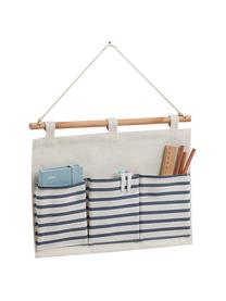 Hangende kastorganizer Stripes met 3 vakken, Organizer: 20% polyester, 80% katoen, Stang: hout, Wit, grijs, 35 x 26 cm