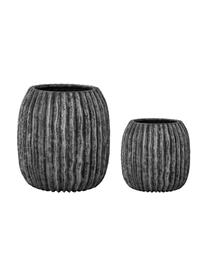 Set de maceteros de terracota Efim, 2 uds., Terracota, Negro, Set de diferentes tamaños